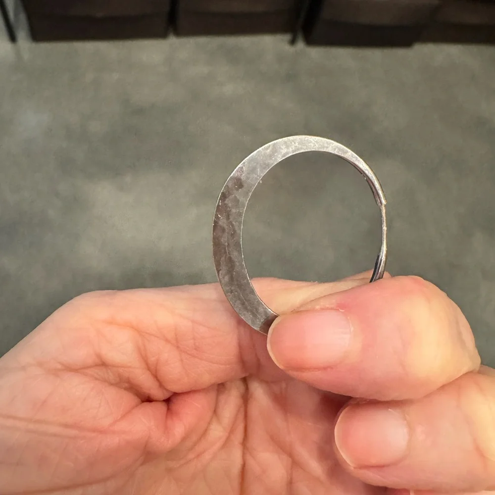Hammered Silver Hoops! - Picture 7 of 7